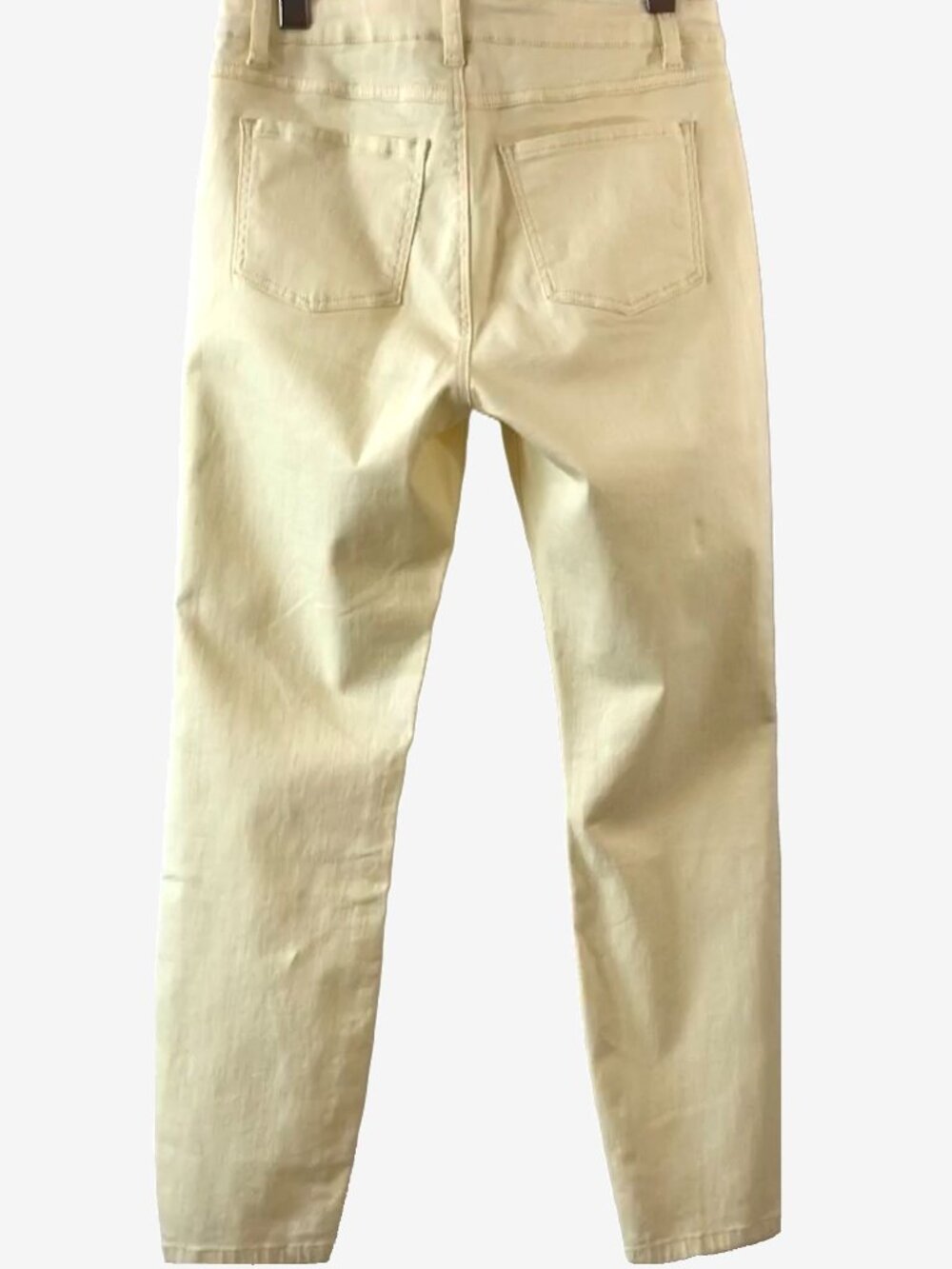 Soft Yellow Stretch Mid Rise Straight Leg Jeans - Size 6 - FDJ - NWT - Picture 11 of 12